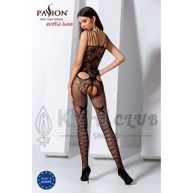 Ажурный бодистокинг с интимными вырезами Passion BS076 black 102145 фото
