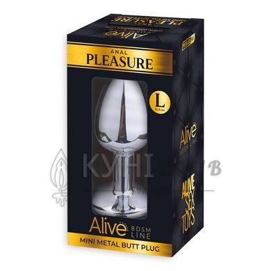 Металева анальна пробка з кристалом Alive Mini Metal Butt Plug Pink L 103937 фото