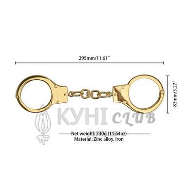 Наручники LOCKINK Pretty-sub Handcuffs, золотистые, металлические, можно открыть без ключа 110055 фото