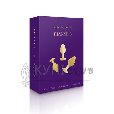 Набір анальних пробок із кристалом Rianne S: Booty Plug Set Black, діаметр 2,7см, 3,5см, 4,1см 108649 фото