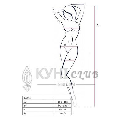 Бодістокінг Passion BS014 red, комбінезон, велика сітка 101466 фото