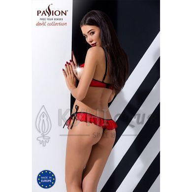 Комплект белья CHERRY SET OpenBra red L/XL - Passion Exclusive: открытый лиф, трусики-юбочка 109093 фото