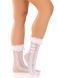 Носочки ажурные Leg Avenue Mini Bow Lace Anklet, белые, с рюшами, декор &mdash; бантики 110078 фото 1