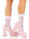 Носочки ажурные Leg Avenue Mini Bow Lace Anklet, белые, с рюшами, декор &mdash; бантики 110078 фото 2
