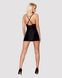 Сатиновый комплект для сна с кружевом Obsessive 828-CHE-1 chemise & thong L/XL, черный, сорочка 105156 фото 4