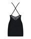Сатиновый комплект для сна с кружевом Obsessive 828-CHE-1 chemise & thong L/XL, черный, сорочка 105156 фото 6
