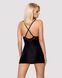 Сатиновый комплект для сна с кружевом Obsessive 828-CHE-1 chemise & thong L/XL, черный, сорочка 105156 фото 2