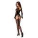 Бодистокинг Passion BS055 black, комбинезон, имитация чулок и пояса, длинный рукав, закрытое плечо 109434 фото 4