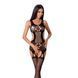 Бодістокінг Passion BS066 One Size, Black, комбінезон, імітація панчіх і пояса з гартерами 100766 фото 1