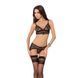 Комплект белья VELIA SET black L/XL - Passion Exclusive: полупрозрачный лиф, трусики-пояс для чулок 100847 фото 1