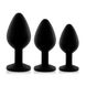 Набор анальных пробок с кристаллом Rianne S: Booty Plug Set Black, диаметр 2,7см, 3,5см, 4,1см 108649 фото 4