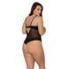 Боді Passion Exclusive NORTH BODY 6XL/7XL black, відкриті груди, з доступом, вініл та мережива 105030 фото 2