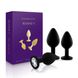 Набор анальных пробок с кристаллом Rianne S: Booty Plug Set Black, диаметр 2,7см, 3,5см, 4,1см 108649 фото 1