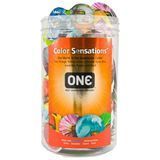 Набір презервативів ONE Color Sensations, 100 шт, кольорові, 10 кольорів, зі змазкою, паковання-тубу 109808 фото