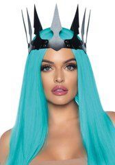 Корона злой королевы Leg Avenue Faux leather spiked crown, искусственная кожа, заклепки 105924 фото