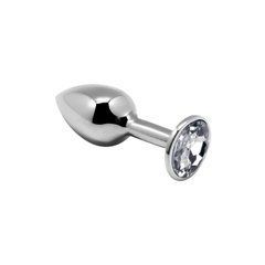Металева анальна пробка з кристалом Alive Mini Metal Butt Plug White S 103938 фото