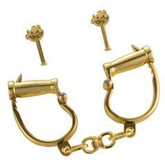 Наручники LOCKINK Love-slave Handcuffs, золотисті, металеві, у формі стремен 110056 фото