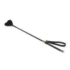 Шльопалка-сердечко Liebe Seele Black Organosilicon Riding Crop, екошкіра 107493 фото