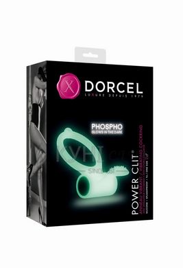 Эрекционное кольцо Dorcel Power Clit White PHOSPHO с вибрацией, белое, светится в темноте 101321 фото