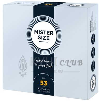 Презервативи Mister Size - pure feel - 53 (36 condoms), товщина 0,05 мм 105965 фото