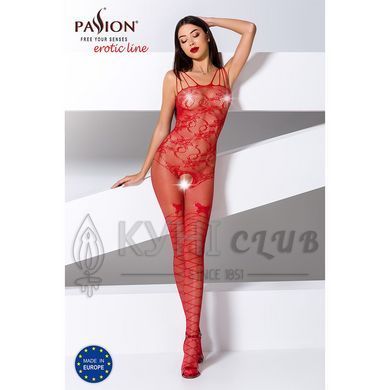 Ажурний бодістокінг з інтимними вирізами Passion BS076 red 102146 фото
