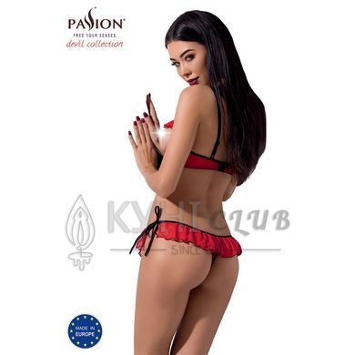 Комплект белья CHERRY SET OpenBra red S/M - Passion Exclusive: открытый лиф, трусики-юбочка 109093 фото