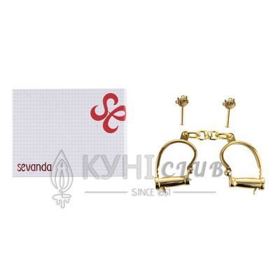 Наручники LOCKINK Love-slave Handcuffs, золотисті, металеві, у формі стремен 110056 фото