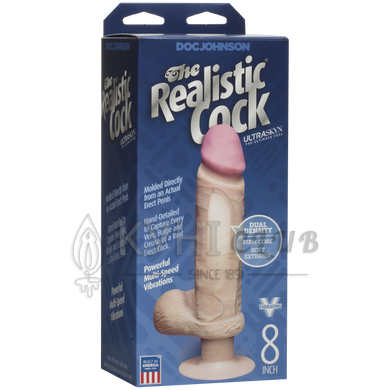 Фаллоимитатор Doc Johnson The Realistic Cock 8 inch ULTRASKYN, диаметр 5,1см, плавная регулировка 108757 фото