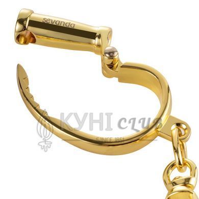Наручники LOCKINK Love-slave Handcuffs, золотисті, металеві, у формі стремен 110056 фото