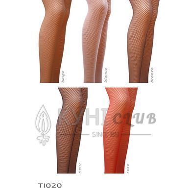 Колготки в сіточку без виділених трусиків Passion TI020 типу Кабаретка 1/2 (fishnet), nero 100737 фото