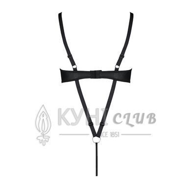 Боді з екошкіри Passion CELINE BODY 6XL/7XL black, з доступом, відкритий 104971 фото