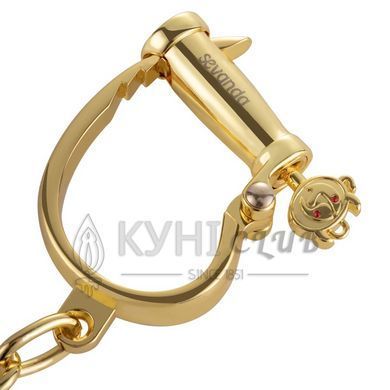 Наручники LOCKINK Love-slave Handcuffs, золотисті, металеві, у формі стремен 110056 фото