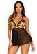 Сорочка бебі-дол з відкритими чашками Leg Avenue Lace and mesh babydoll & panty Black L, стринги 107182 фото 7