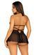 Сорочка бебі-дол з відкритими чашками Leg Avenue Lace and mesh babydoll & panty Black L, стринги 107182 фото 2