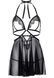 Сорочка бебі-дол з відкритими чашками Leg Avenue Lace and mesh babydoll & panty Black L, стринги 107182 фото 3