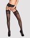 Сетчатые чулки-стокинги с имитацией гартеров Obsessive Garter stockings S500 S/M/L, черные, с доступ 105257 фото 1
