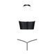 Комплект білизни з відкритими грудьми Passion GENEVIA SET WITH OPEN BRA S/M black, корсет, стрінги 106310 фото 4
