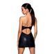 Мини-платье из экокожи Celine Chemise black L/XL &mdash; Passion: шнуровка, трусики в комплекте 104368 фото 2