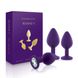 Набір анальних пробок із кристалом Rianne S: Booty Plug Set Purple, діаметр 2,7см, 3,5см, 4,1см 108650 фото 1