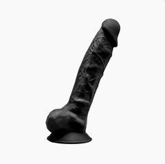 Фалоімітатор SilexD Vetus Black (MODEL 1 size 8in), двошаровий, силікон+Silexpan, діаметр 4,2см 102363 фото