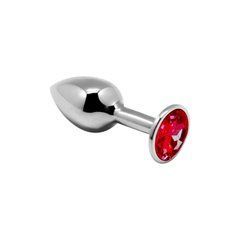 Металева анальна пробка з кристалом Alive Mini Metal Butt Plug Red S 103939 фото