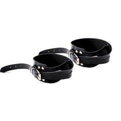 Чоловічі шкіряні наручники Art of Sex - Man Handcuffs Speedway L-2XL, колір чорний 109558 фото