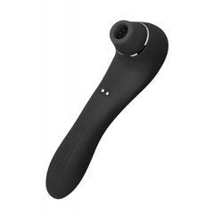 Вібратор та вакуумний кліторальний стимулятор Alive Midnight Quiver Black - секс-іграшка 2в1 106935 фото