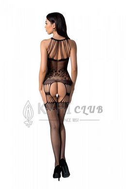Бодістокінг з безліччю бретелей Passion BS095 One Size, black, імітація пояса та панчіх, з доступом 106943 фото