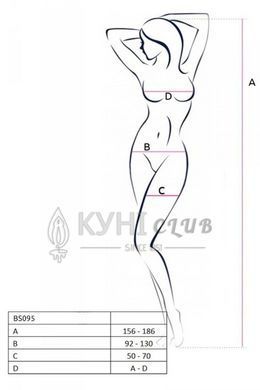 Бодістокінг з безліччю бретелей Passion BS095 One Size, black, імітація пояса та панчіх, з доступом 106943 фото