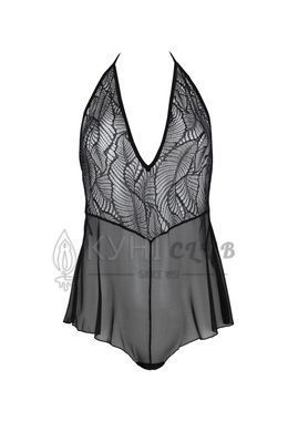 Боді Passion LEAFA BODY black, XXL/XXXL на зав'язках, м'яка чашка, низ у вигляді шортиків 108524 фото