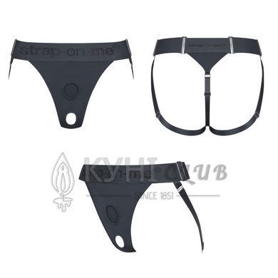 Трусики для страпона Strap-On-Me HARNAIS LINGERIE UNIQUE, One Size, сірі 107628 фото