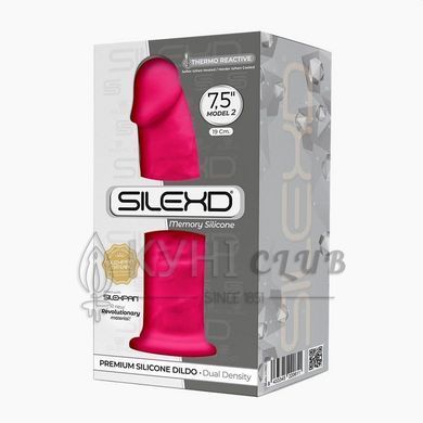 Фалоімітатор SilexD Henry Pink (MODEL 2 size 7.5in), двошаровий, силікон+Silexpan, діаметр 4,8см 101674 фото