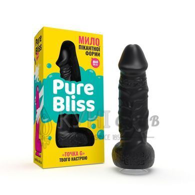 Мило у формі пеніса Pure Bliss BIG Black, крафтове мило-член, натуральне 104434 фото