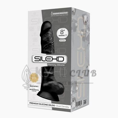 Фаллоимитатор SilexD Vetus Black (MODEL 1 size 8in), двухслойный, силикон+Silexpan, диаметр 4,2см 102363 фото